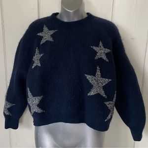 AllSaints Star Crew Neck Jacquard Sweater, size small, excellent condition